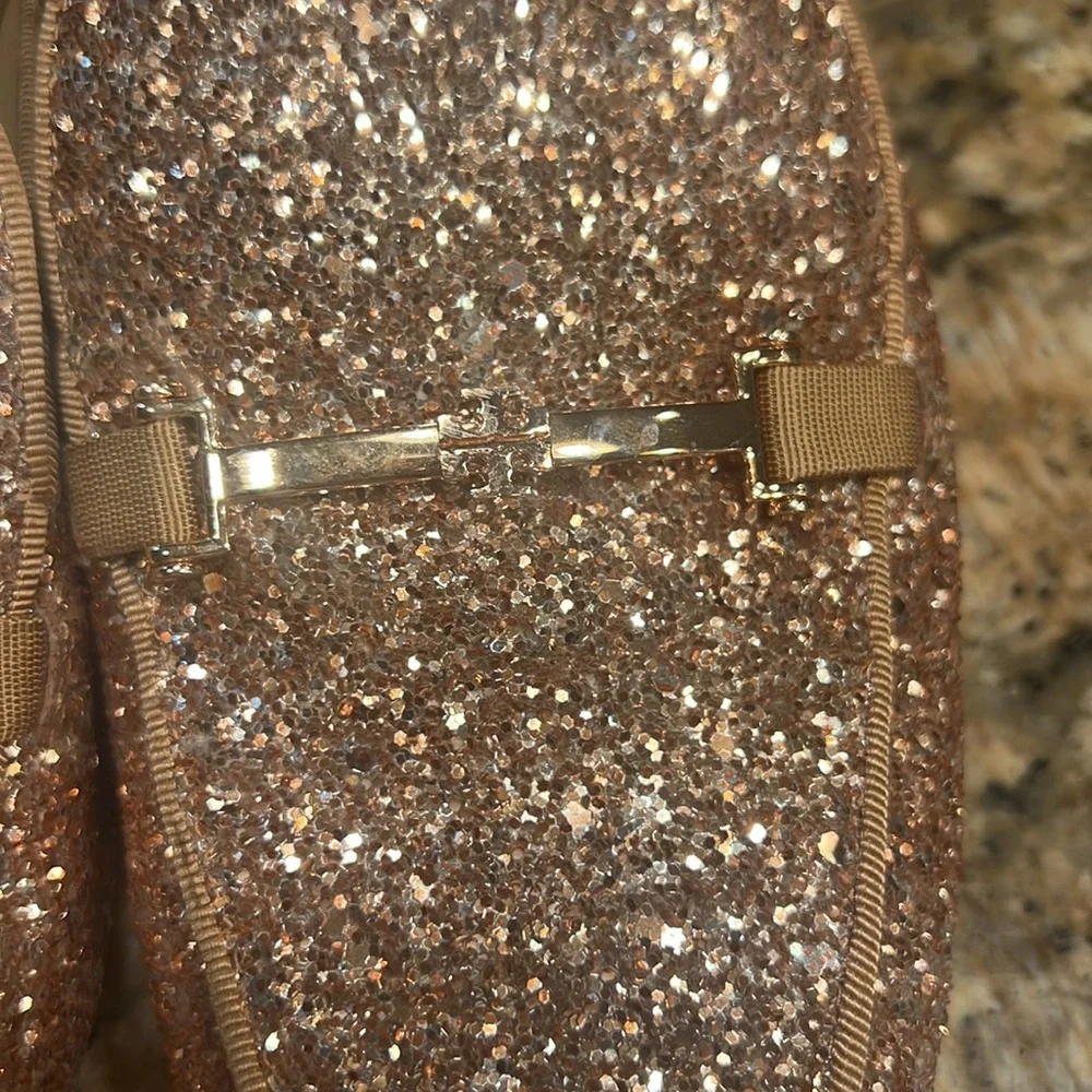 Tory Burch Amelia backless Glitter Mule Size 10M rose gold slide on shoe - Picture 3 of 13